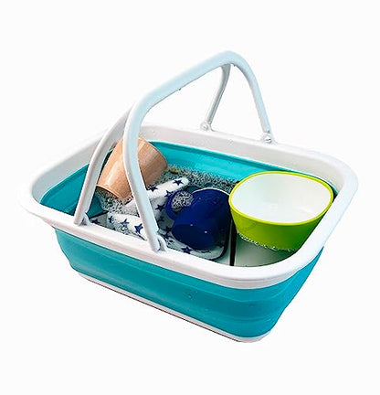 SAMMART 2 pcs Set : 25L Collapsible Plasic Laundry Basket & 9.2L Collapsible Basket with handle