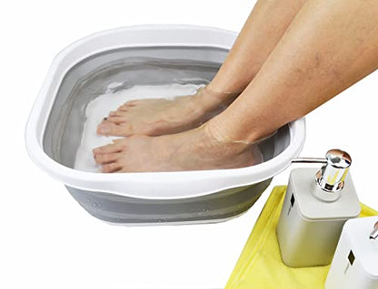 SAMMART 2 pcs Collapsible Tub Set (5.5L + 10L)-Dishpan-Foldable Washing Basin-Portable Dish Washing Tub-Space Saving Kitchen Storage Tray