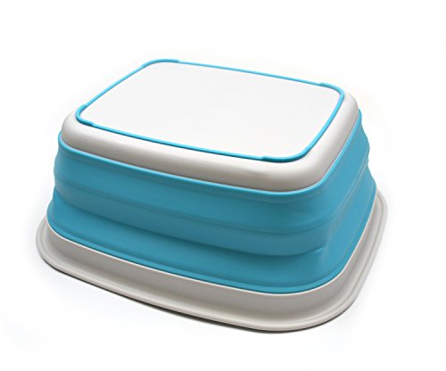 SAMMART 9.45L Collapsible Tub - Foldable Dish Tub - Portable Washing Basin - Space Saving Plastic Washtub
