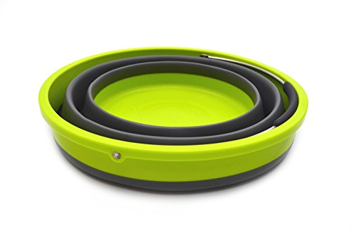 SAMMART Set of 6 Collapsible Plastic Bucket - Foldable Round Tub - Portable Fishing Water Pail - Space Saving Outdoor Waterpot, size 31cm dia (6)