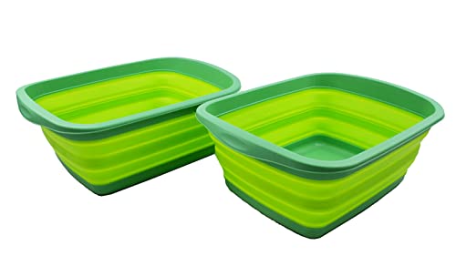 SAMMART New 10L Collapsible Tub-Foldable Dish Tub-Portable Washing Basin-Space Saving Plastic Washtub