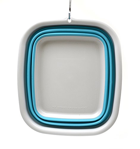 SAMMART 9.45L Collapsible Tub - Foldable Dish Tub - Portable Washing Basin - Space Saving Plastic Washtub