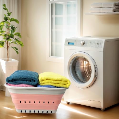 SAMMART Collapsible Plastic Rectangular Laundry Basket - Foldable Pop Up Storage Container/Organizer - Portable Laundry Hamper- Space Saving