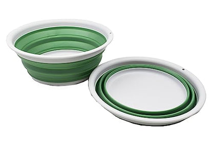 SAMMART 5.5L Collapsible Tub - Foldable Dish Tub - Portable Washing Basin - Space Saving Plastic Washtub