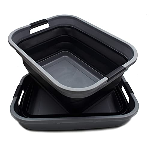 SAMMART 41L Collapsible Plastic Laundry Basket - Foldable Pop Up Storage Container/Organizer - Space Saving Hamper/Basket, Water capacity: 32L