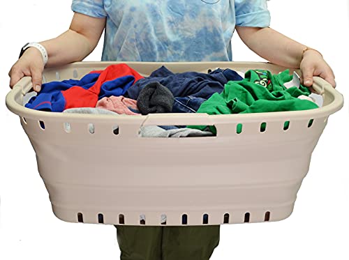 SAMMART 44L Collapsible Plastic Laundry Basket - Foldable Pop Up Storage Container/Organizer - Portable Washing Tub - Space Saving Hamper/Basket