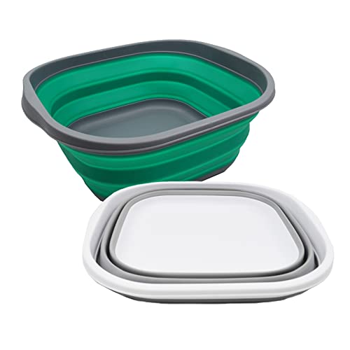 SAMMART 10L Collapsible Tub - Foldable Dish Tub - Portable Washing Basin - Space Saving Plastic Washtub
