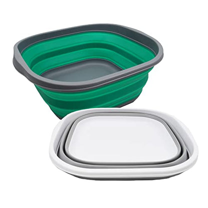 SAMMART 10L Collapsible Tub - Foldable Dish Tub - Portable Washing Basin - Space Saving Plastic Washtub