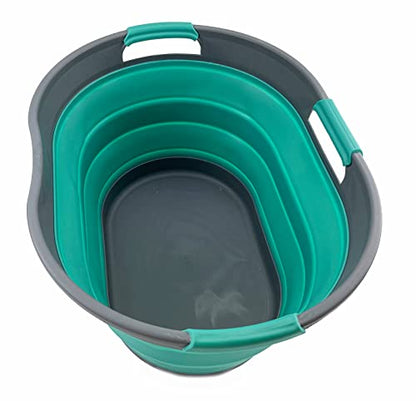 SAMMART 25L Collapsible Plastic Laundry Basket - Foldable Pop Up Storage Container/Organizer - Portable Washing Tub - Space Saving Hamper/Basket