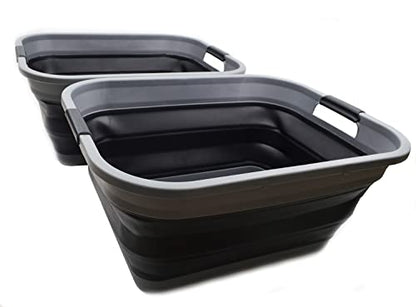 SAMMART 41L Collapsible Plastic Laundry Basket - Foldable Pop Up Storage Container/Organizer - Space Saving Hamper/Basket, Water capacity: 32L