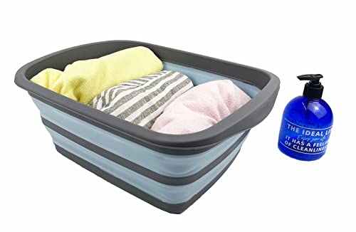SAMMART New 10L Collapsible Tub-Foldable Dish Tub-Portable Washing Basin-Space Saving Plastic Washtub