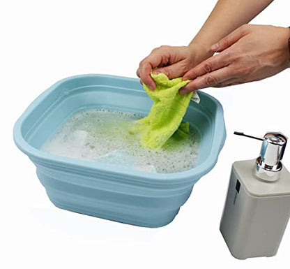 SAMMART 5.5L Collapsible Tub - Foldable Dish Tub - Portable Washing Basin - Space Saving Plastic Washtub