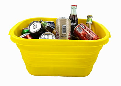 SAMMART 13L Collapsible Tub - Portable Outdoor Picnic Basket - Space Saving Storage Container