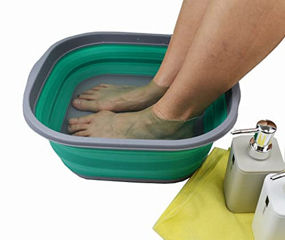 SAMMART 10L Collapsible Tub - Foldable Dish Tub - Portable Washing Basin - Space Saving Plastic Washtub