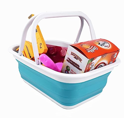 SAMMART 2 pcs Set : 25L Collapsible Plasic Laundry Basket & 9.2L Collapsible Basket with handle