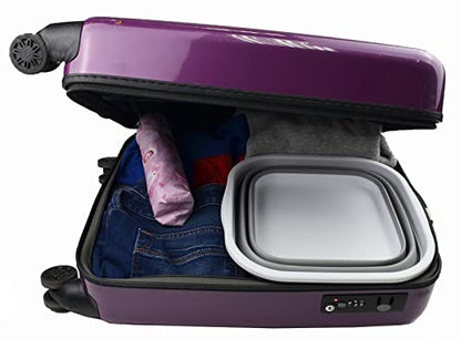 SAMMART 2 pcs Collapsible Tub Set (5.5L + 10L)-Dishpan-Foldable Washing Basin-Portable Dish Washing Tub-Space Saving Kitchen Storage Tray