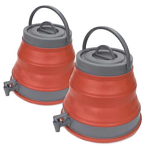 SAMMART 12.5L Portable Water Carrier,Collapsible Water Container, Emergency Cube Water Carrier, Outdoor Water Storage for Camping Hiking Climbing Backpacking (Red (Set of 2))