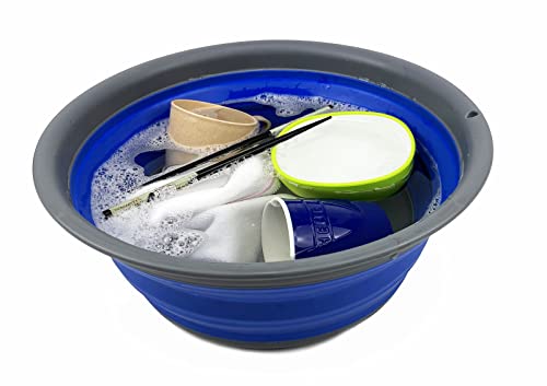 SAMMART 7.5L Collapsible Tub - Foldable Dish Tub - Portable Washing Basin - Space Saving Plastic Washtub