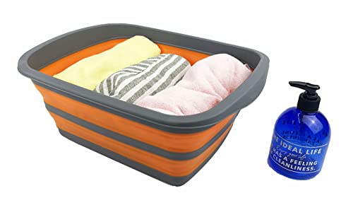 SAMMART 10L Collapsible Tub-Foldable Dish Tub-Portable Washing Basin-Space Saving Plastic Washtub