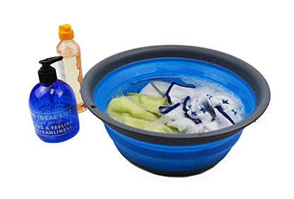 SAMMART 5.5L Collapsible Tub - Foldable Dish Tub - Portable Washing Basin - Space Saving Plastic Washtub