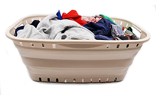 SAMMART 44L Collapsible Plastic Laundry Basket - Foldable Pop Up Storage Container/Organizer - Portable Washing Tub - Space Saving Hamper/Basket