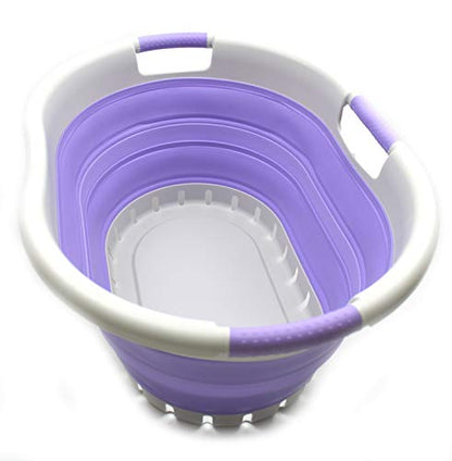 SAMMART 41L (10.8 Gallon) Collapsible Plastic Laundry Basket - Foldable Pop Up Storage Container/Organizer - Portable Washing Tub - Space Saving Hamper/Basket