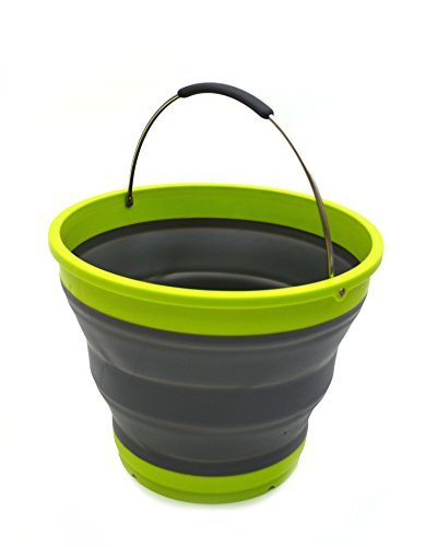 SAMMART 10L Collapsible Plastic Bucket - Foldable Round Tub - Portable Fishing Water Pail - Space Saving Outdoor Waterpot,