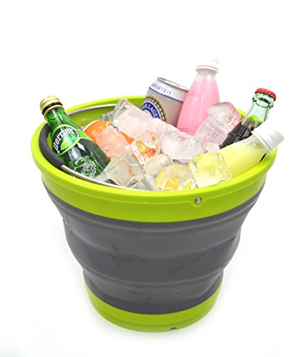 SAMMART Set of 6 Collapsible Plastic Bucket - Foldable Round Tub - Portable Fishing Water Pail - Space Saving Outdoor Waterpot, size 31cm dia (6)