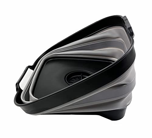 SAMMART 10L (2.64 Gallon) Collapsible Dishpan with Draining Plug - Foldable Washing Basin - Portable Dish Washing Tub - Space Saving Kitchen Storage Tray