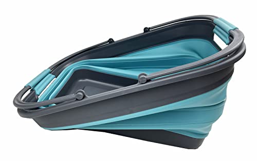 SAMMART 29L Collapsible Tub with Handle - Portable Outdoor Picnic Basket/Crater - Foldable Shopping Bag - Space Saving Storage Container