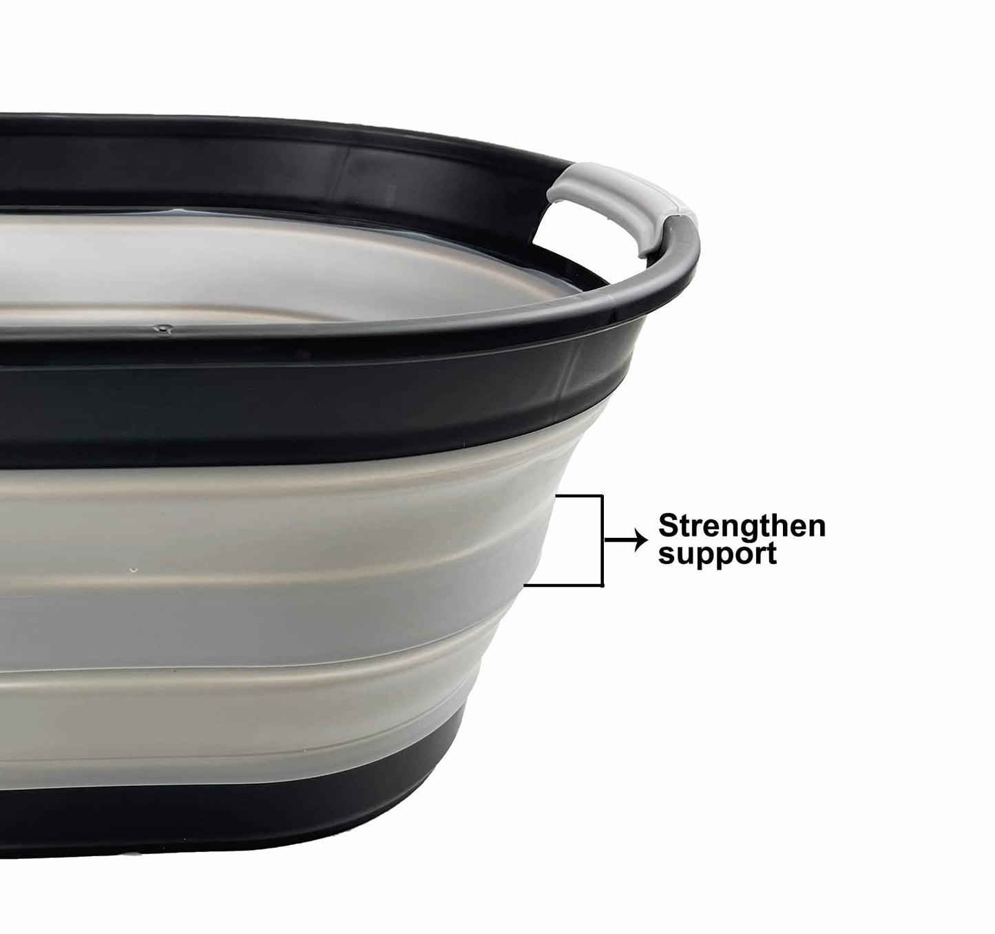 SAMMART 23L Collapsible Plastic Laundry Basket - Oval Tub/Basket - Foldable Storage Container/Organizer - Portable Washing Tub - Space Saving Laundry Hamper