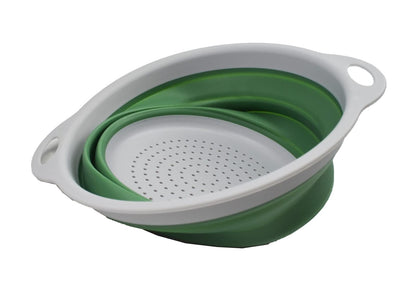 SAMMART 2.6L Collapsible TPE/PP Colander & Bowl Set. Foldable Washing Basin - Portable Dish Washing Tub - Space Saving Colander
