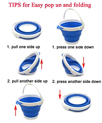 SAMMART 10L Collapsible Fishing Bucket with Locking Lid - Foldable Round Tub - Portable Plastic Water Pail - Collapsible Car Trunk Organizer for All Types of Vehicles