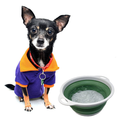 SAMMART 2.6L Collapsible TPE/PP Colander & Bowl Set. Foldable Washing Basin - Portable Dish Washing Tub - Space Saving Colander